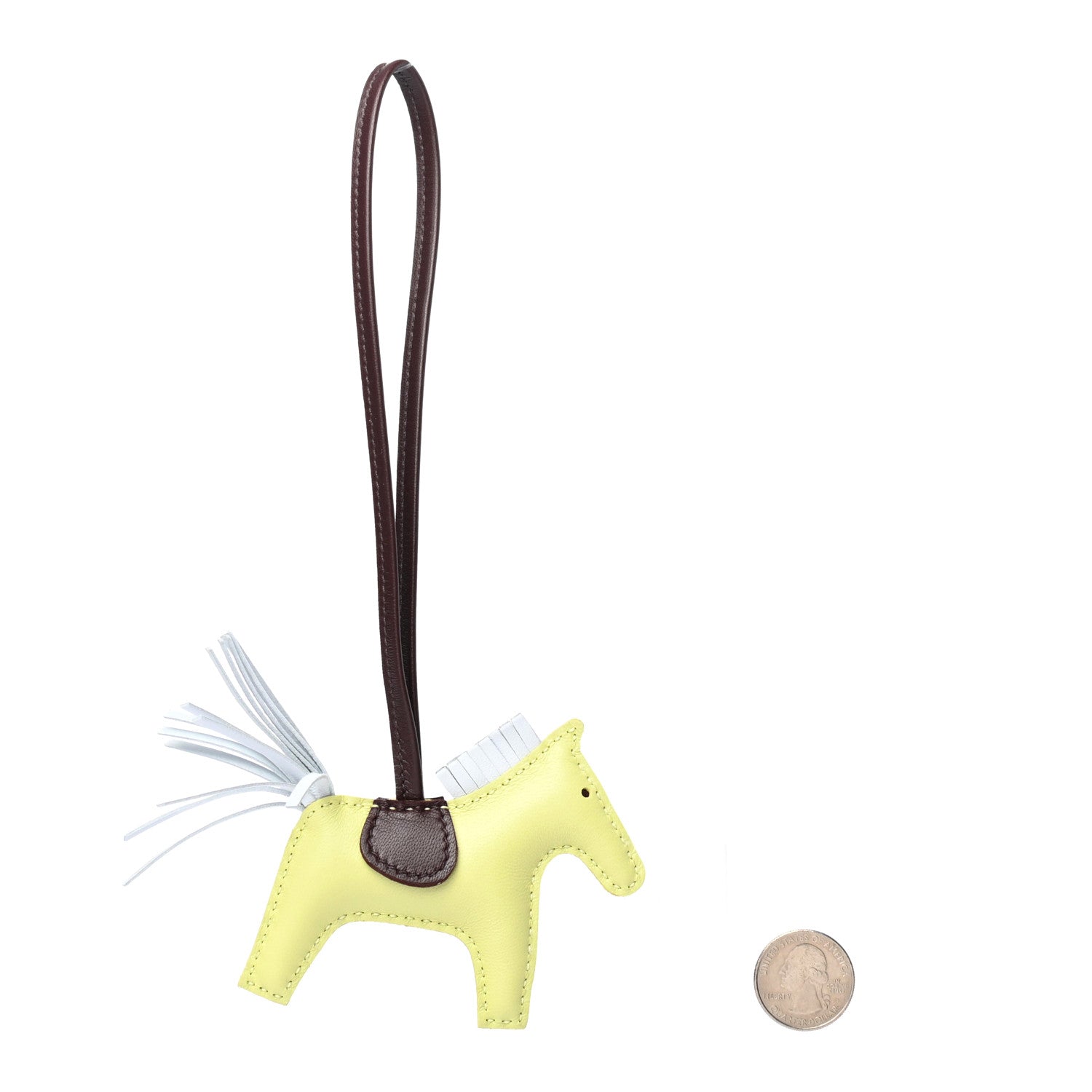 Hermes Milo Lambskin Grigri Rodeo Horse Bag Charm PM Jaune Bourgeon Bleu Brume Rouge Sellier 2 of 3