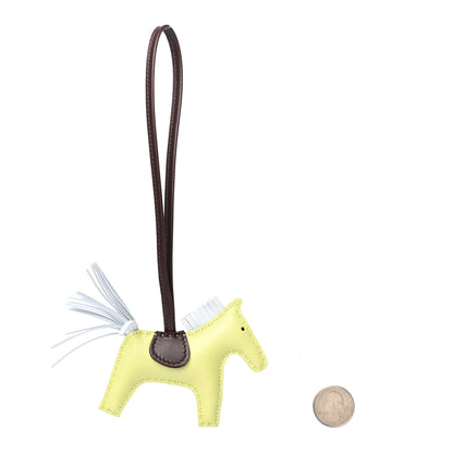 Hermes Milo Lambskin Grigri Rodeo Horse Bag Charm PM Jaune Bourgeon Bleu Brume Rouge Sellier 2 of 3