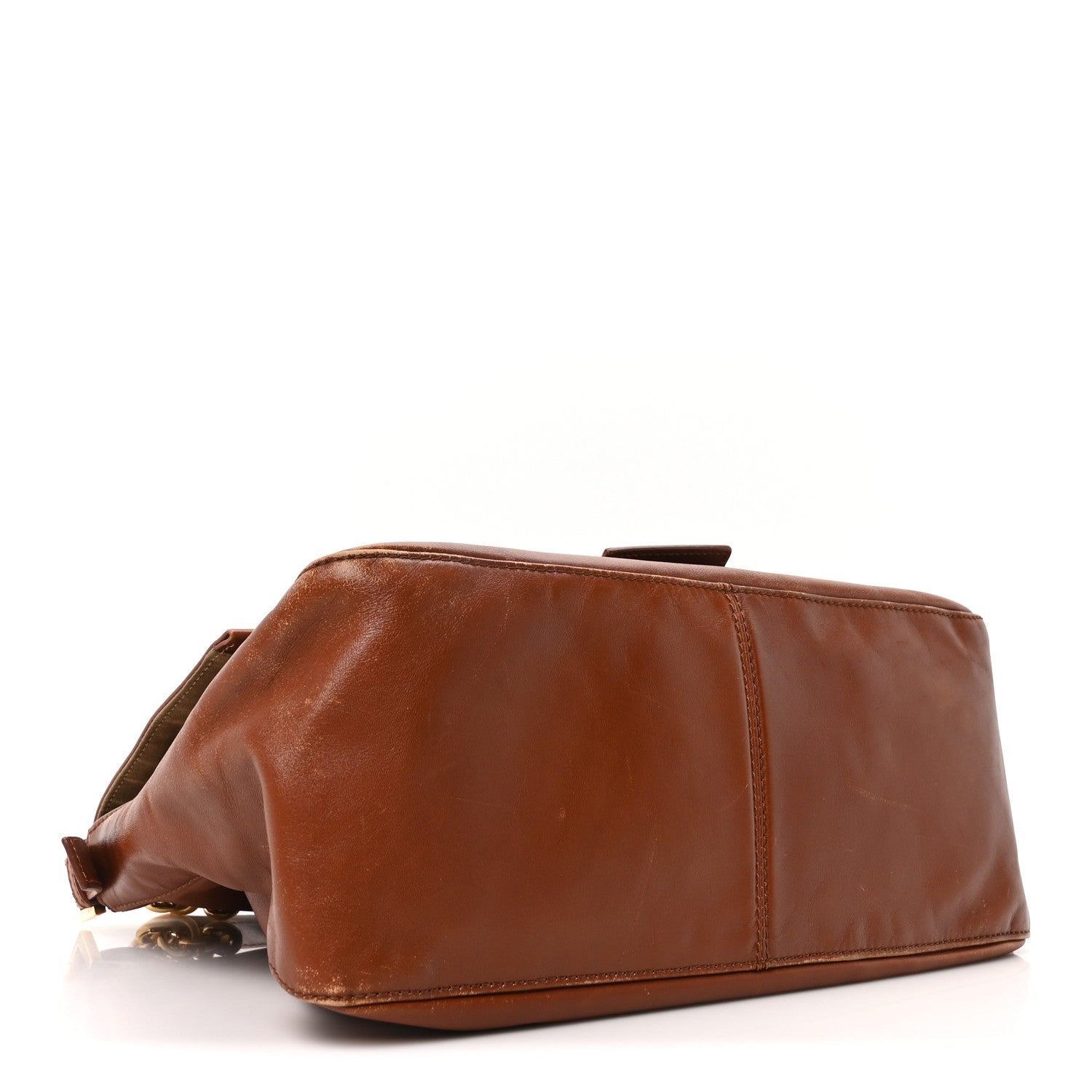 Fendi Vitello Savana Snakeskin Big Mama Baguette Brown 4 of 10