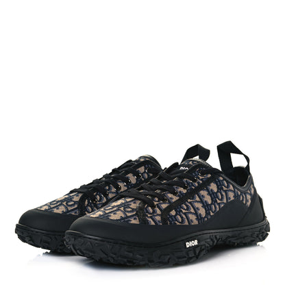 Christian Dior Jacquard Rubber Oblique Mens B28 Low Top Sneakers 44 Black Apricot 2 of 9