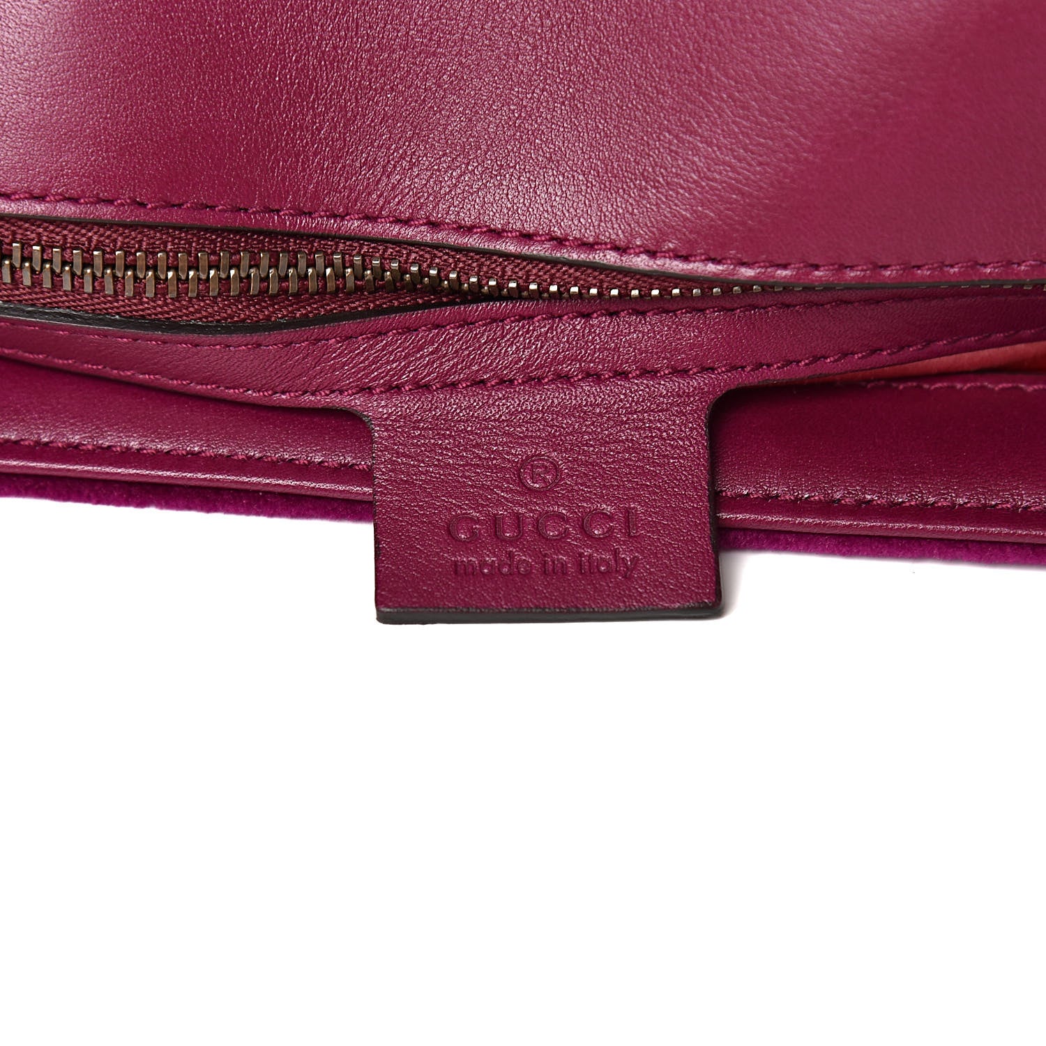 Gucci Velvet Matelasse Medium GG Marmont Shoulder Bag Fuchsia Violet Cyclamen 6 of 10