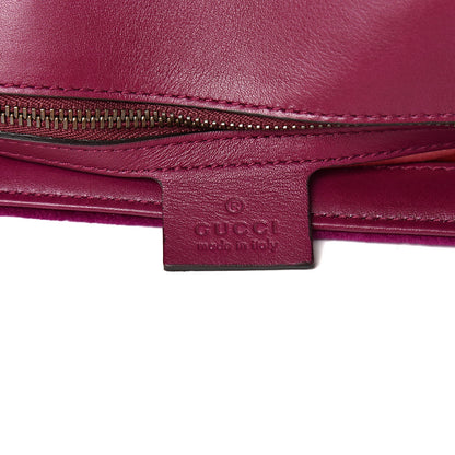 Gucci Velvet Matelasse Medium GG Marmont Shoulder Bag Fuchsia Violet Cyclamen 6 of 10