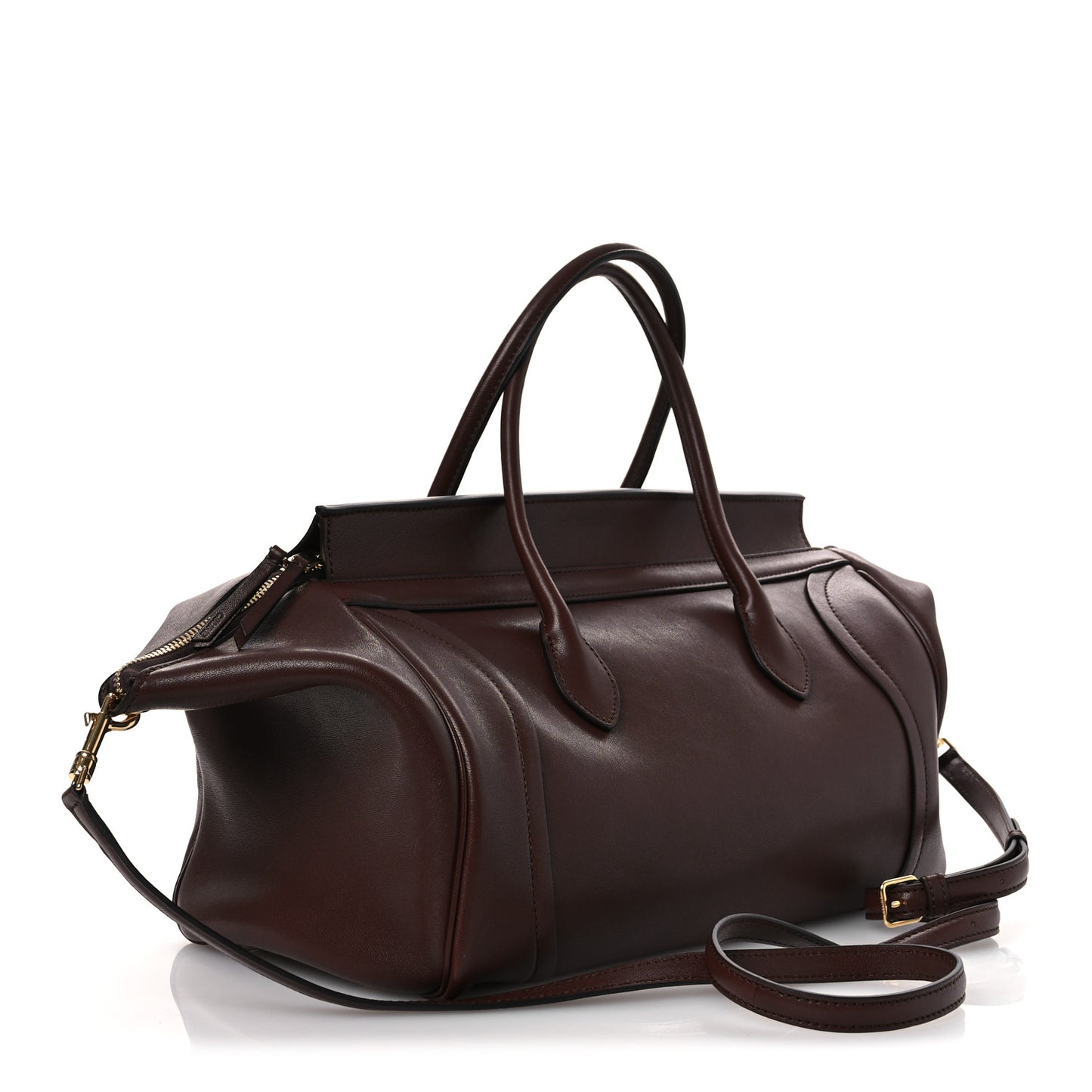 Supple Shiny Lambskin Medium New Luggage Brick