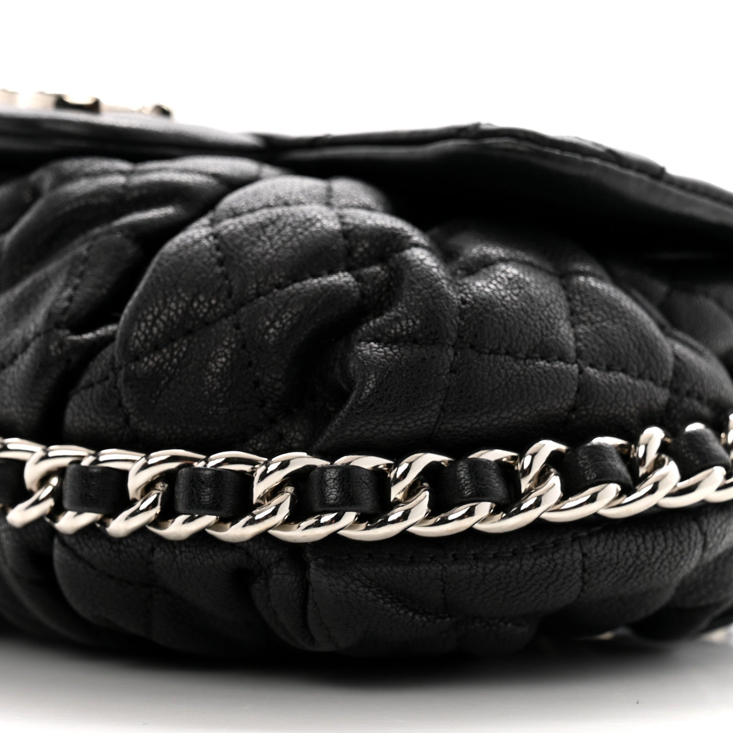 Chanel Washed Lambskin Quilted Mini Chain Around Flap Black 10 of 12