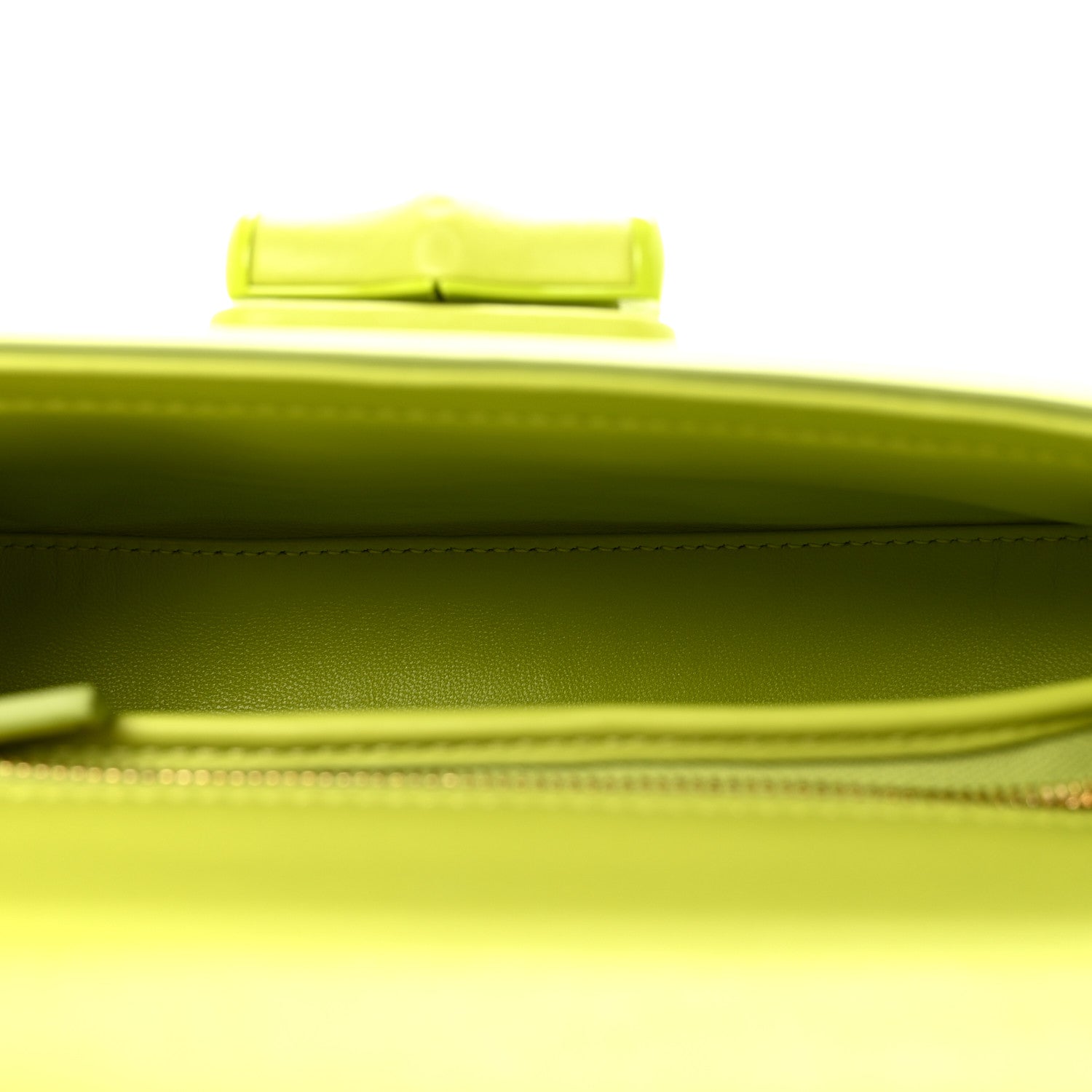 Gucci Calfskin Medium Bamboo Diva Green 5 of 9