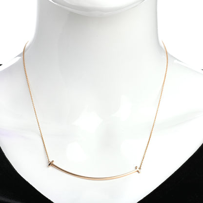 Tiffany 18K Rose Gold Large T Smile Pendant Necklace 2 of 5