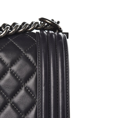 Chanel Lambskin Quilted Large Boy Flap Dark Grey 12 of 14