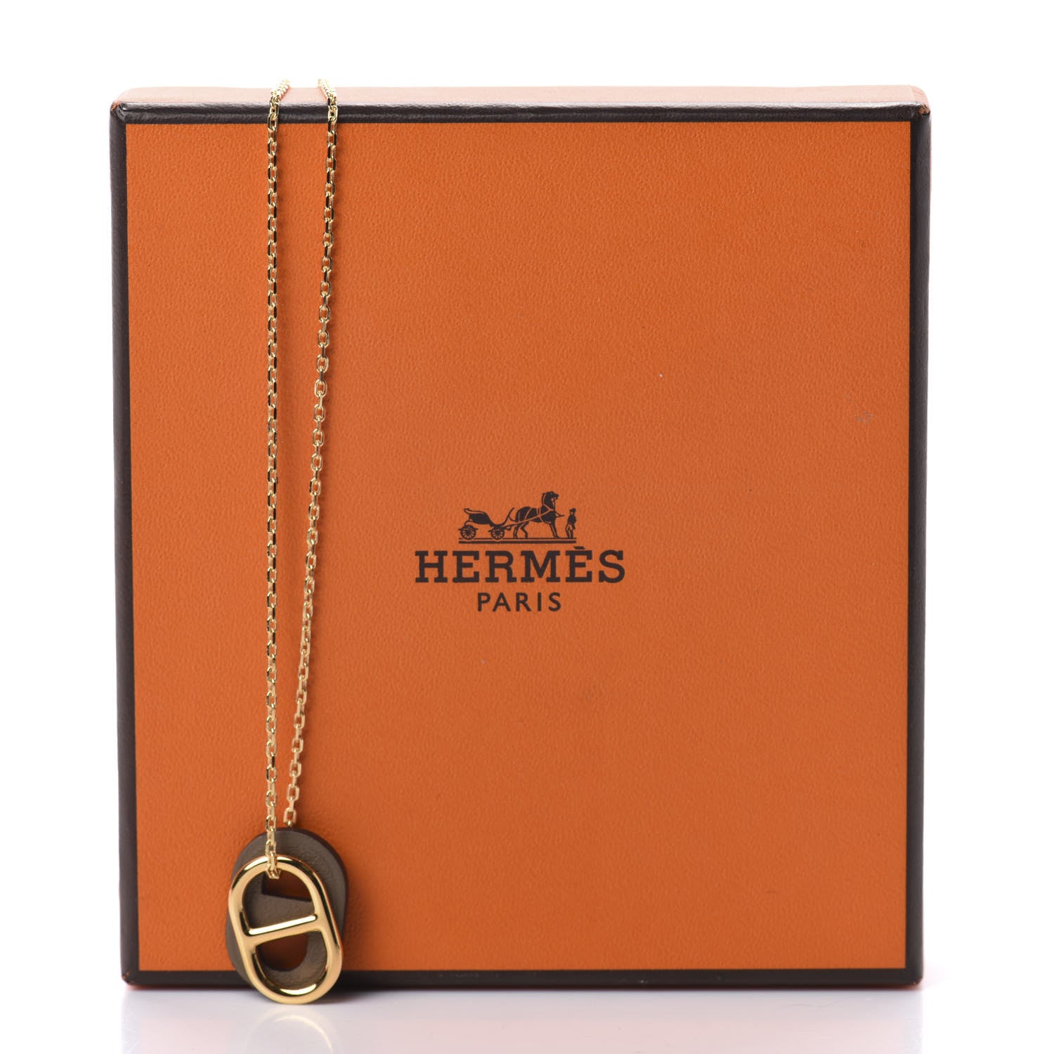 Hermes Swift O'Maillon Pendant Necklace Etoupe 8 of 8