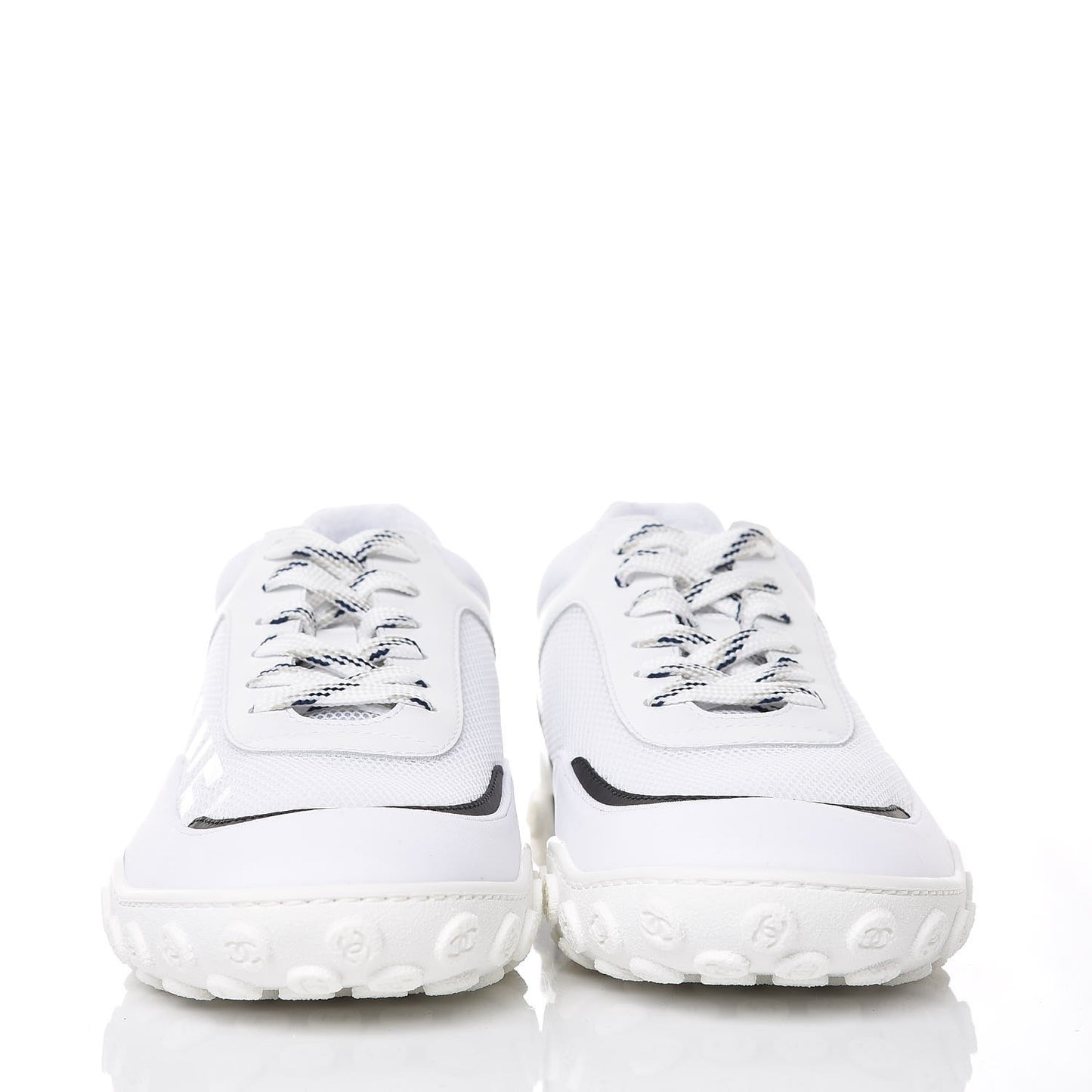Calfskin Mesh Sneakers 38.5 White