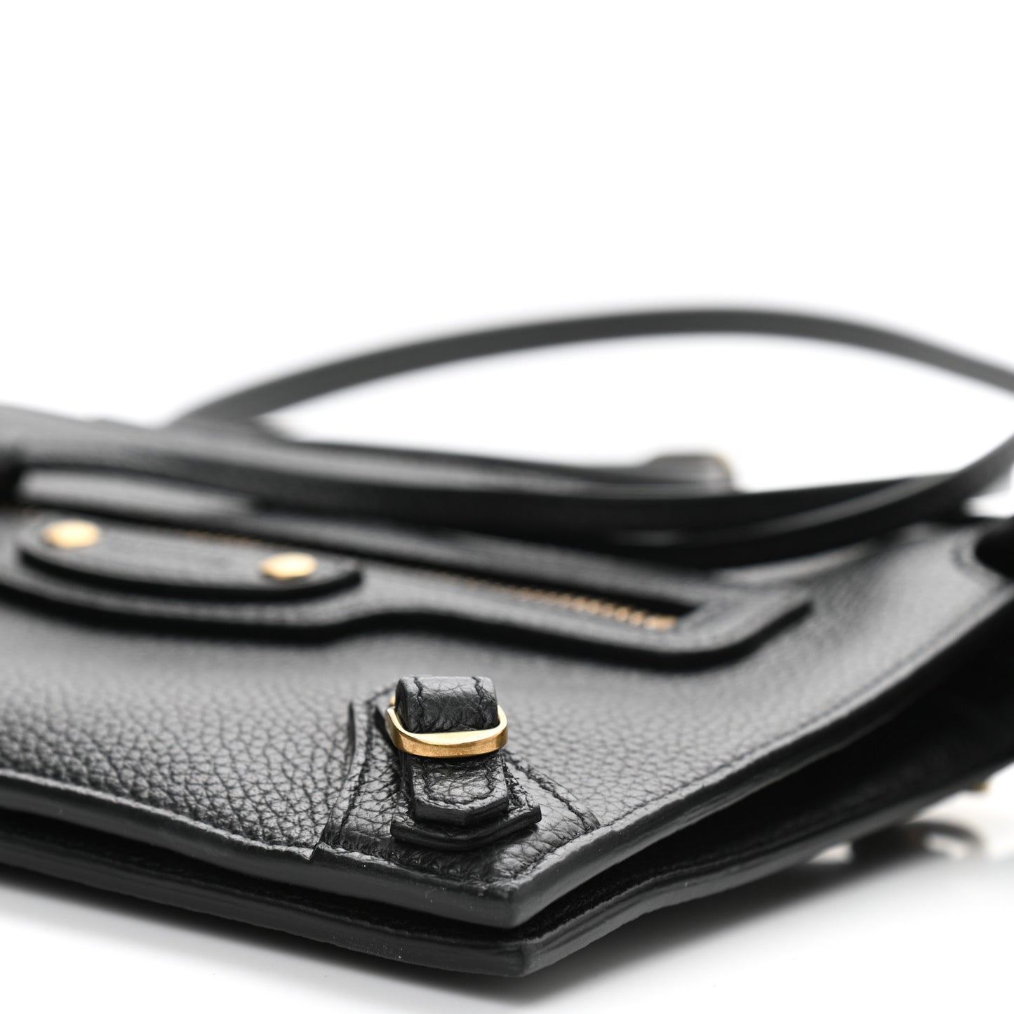 Grained Calfskin Neo Classic Gold Hardware Multipouch Black