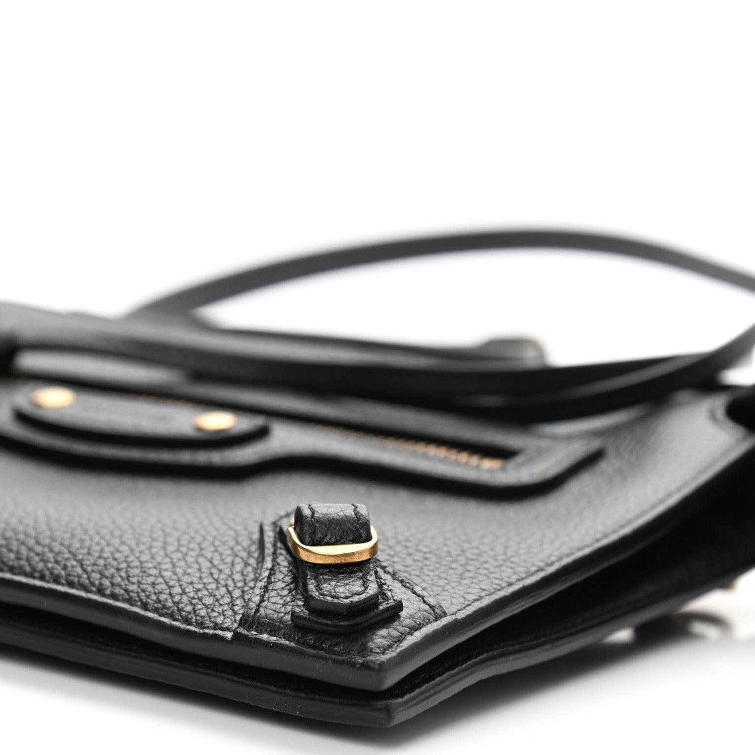 Balenciaga Grained Calfskin Neo Classic Gold Hardware Multipouch Black 9 of 9