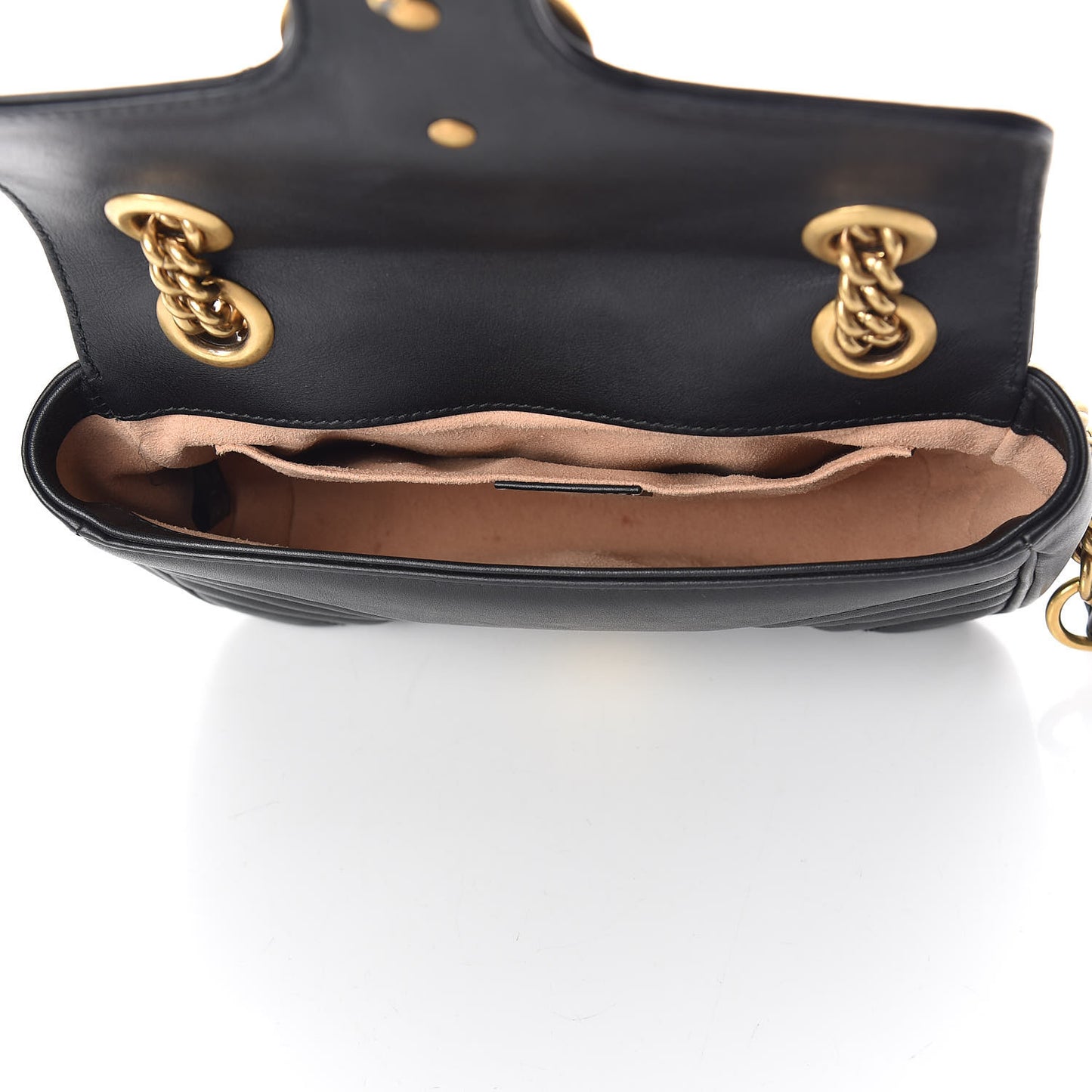 Calfskin Matelasse Mini GG Marmont Shoulder Bag Black