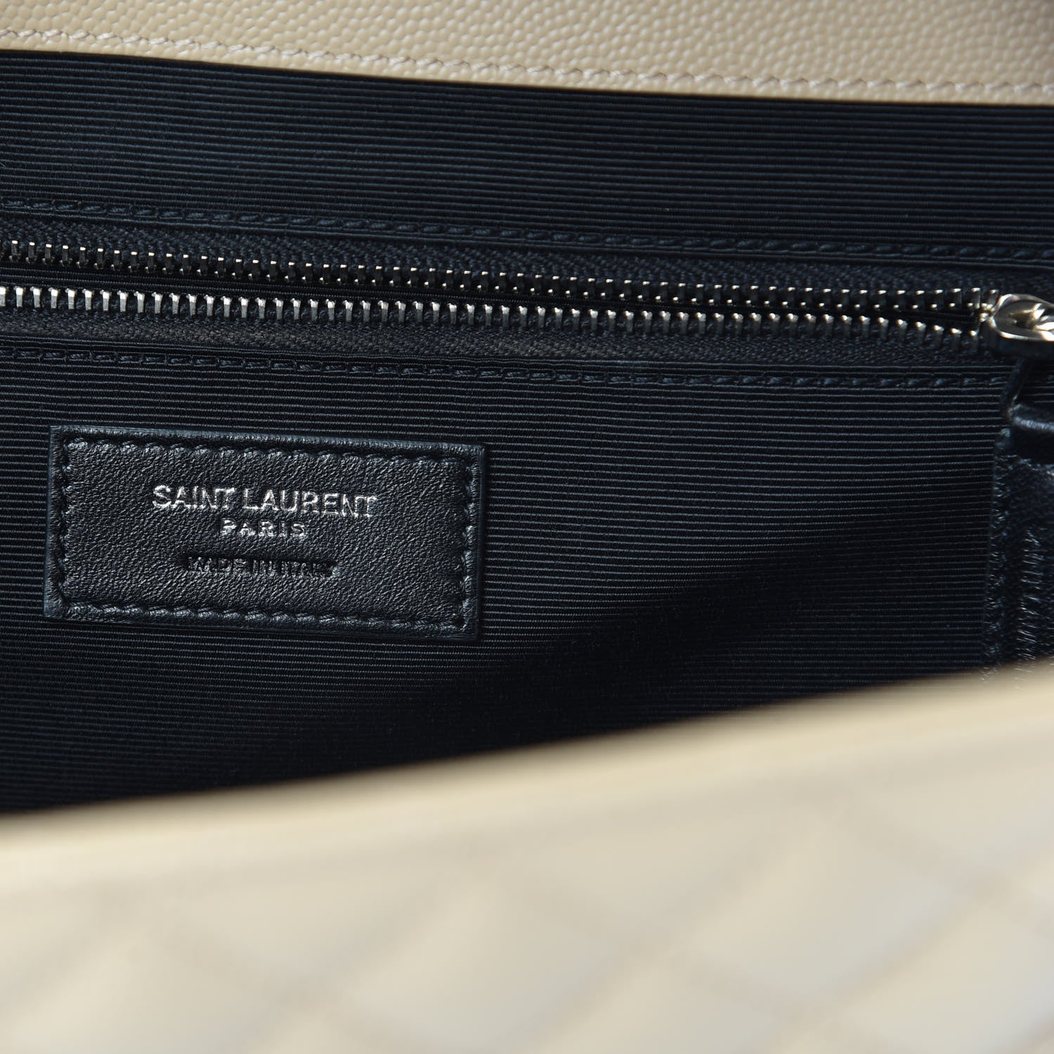 Saint Laurent Grain De Poudre Mixed Matelasse Large Triquilt Monogram Satchel Nude Powder 6 of 10