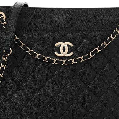 Chanel Caviar Quilted In Out Flap Shopping Tote Black 9 of 12