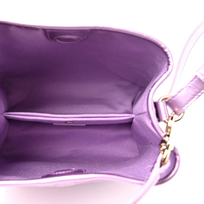 Gucci Patent GG Guccissima Emblem Small Bucket Bag Lilac Haz 4 of 9
