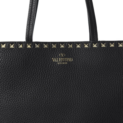 Valentino Garavani Grained Calfskin Rockstud Shoulder Tote Black 9 of 9