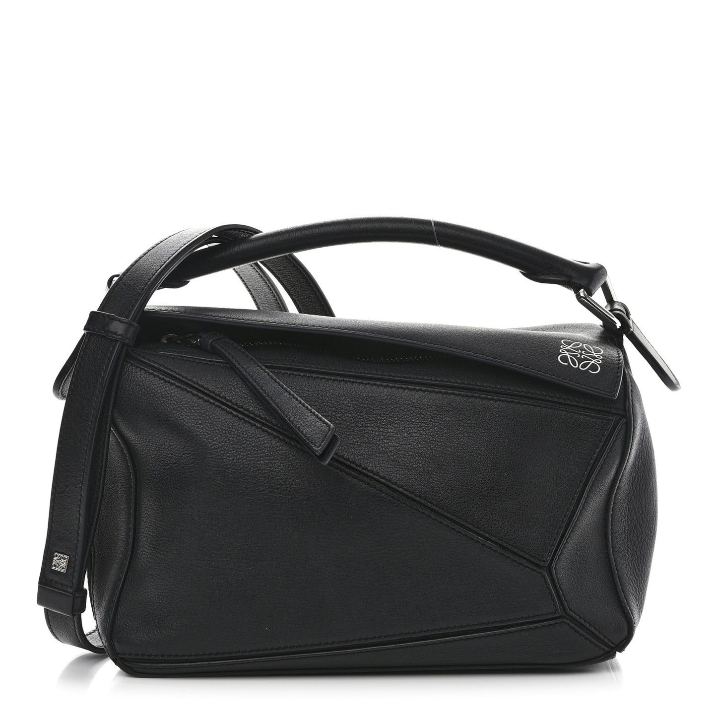 Calfskin Small Puzzle Bag Black