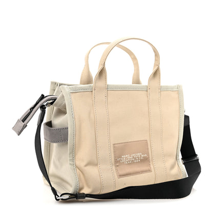 Marc Jacobs Cotton Canvas Colorblock Medium The Traveler Tote Bag Beige Multicolor 3 of 10