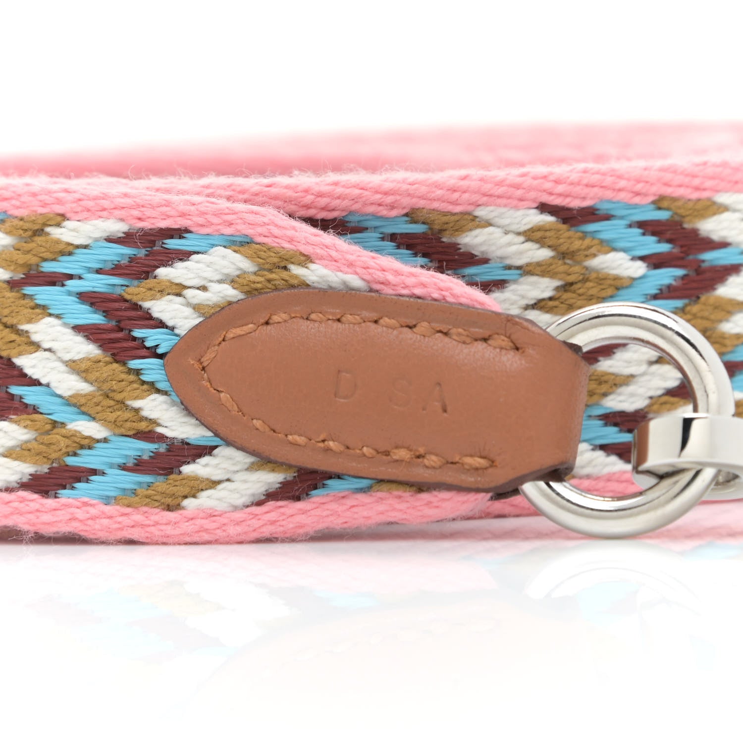 Hermes Toile Swift 25mm Sangle Cavale Shoulder Strap Rose d'Ete White Gold 4 of 7