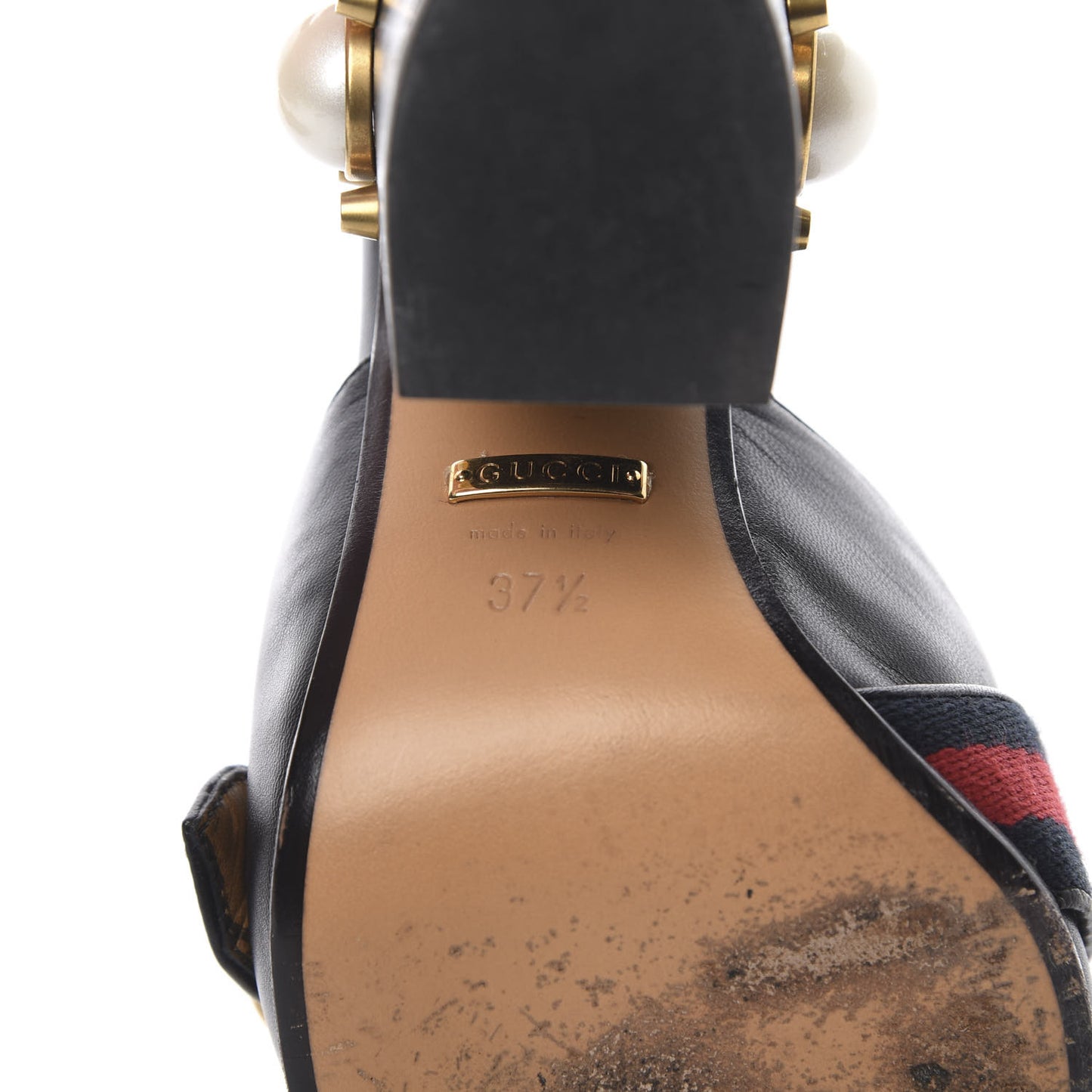 Malaga Kid Web Pearl Embellished Peyton High Heel Mules 37.5 Black