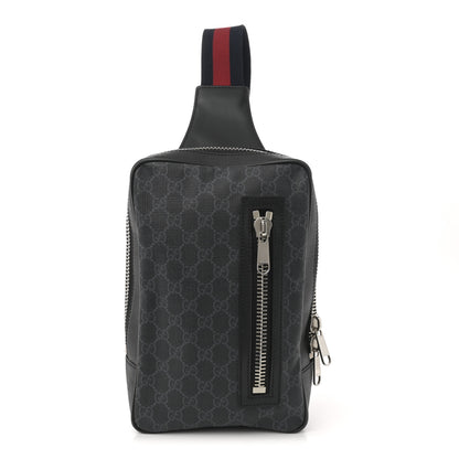 Gucci GG Supreme Monogram Web Belt Bag Black Grey 1 of 21