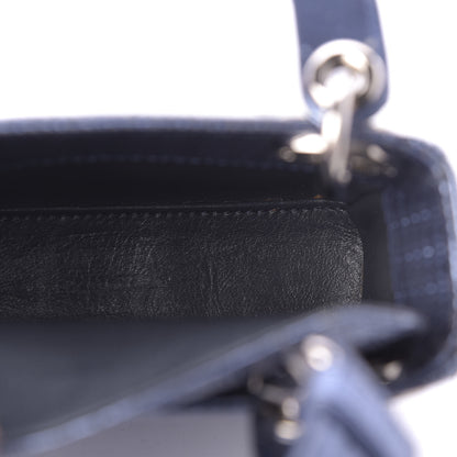 Christian Dior Metallic Patent Micro-Cannage Mini Lady Dior Blue 5 of 11