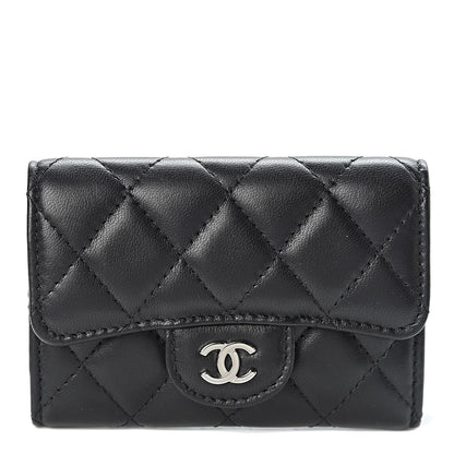 Chanel Lambskin Quilted Flap Card Holder Black 1 of 9