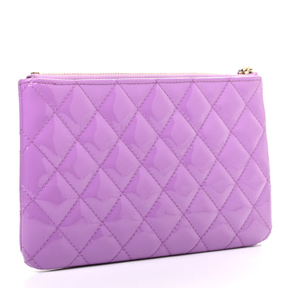 Chanel Patent Quilted Cosmetic Case Purple 3 of 7