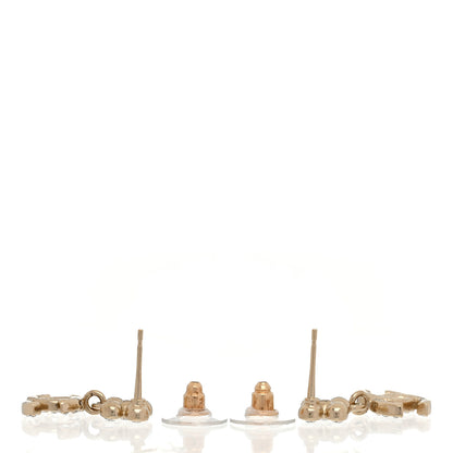 Chanel Crystal CC Cross Drop Earrings Gold 3 of 5