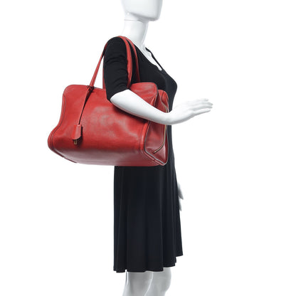 Alexander McQueen Calfskin Large Skull Padlock Zip Around Tote Red 2 of 14