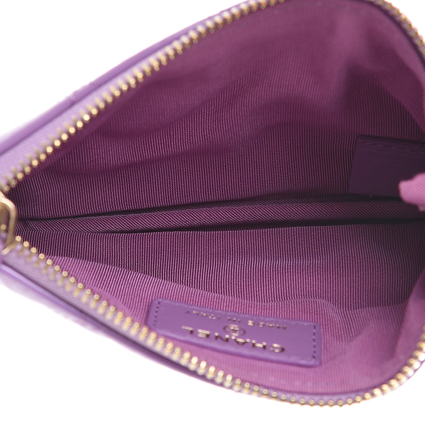 Patent Quilted Small Cosmetic Case Purple