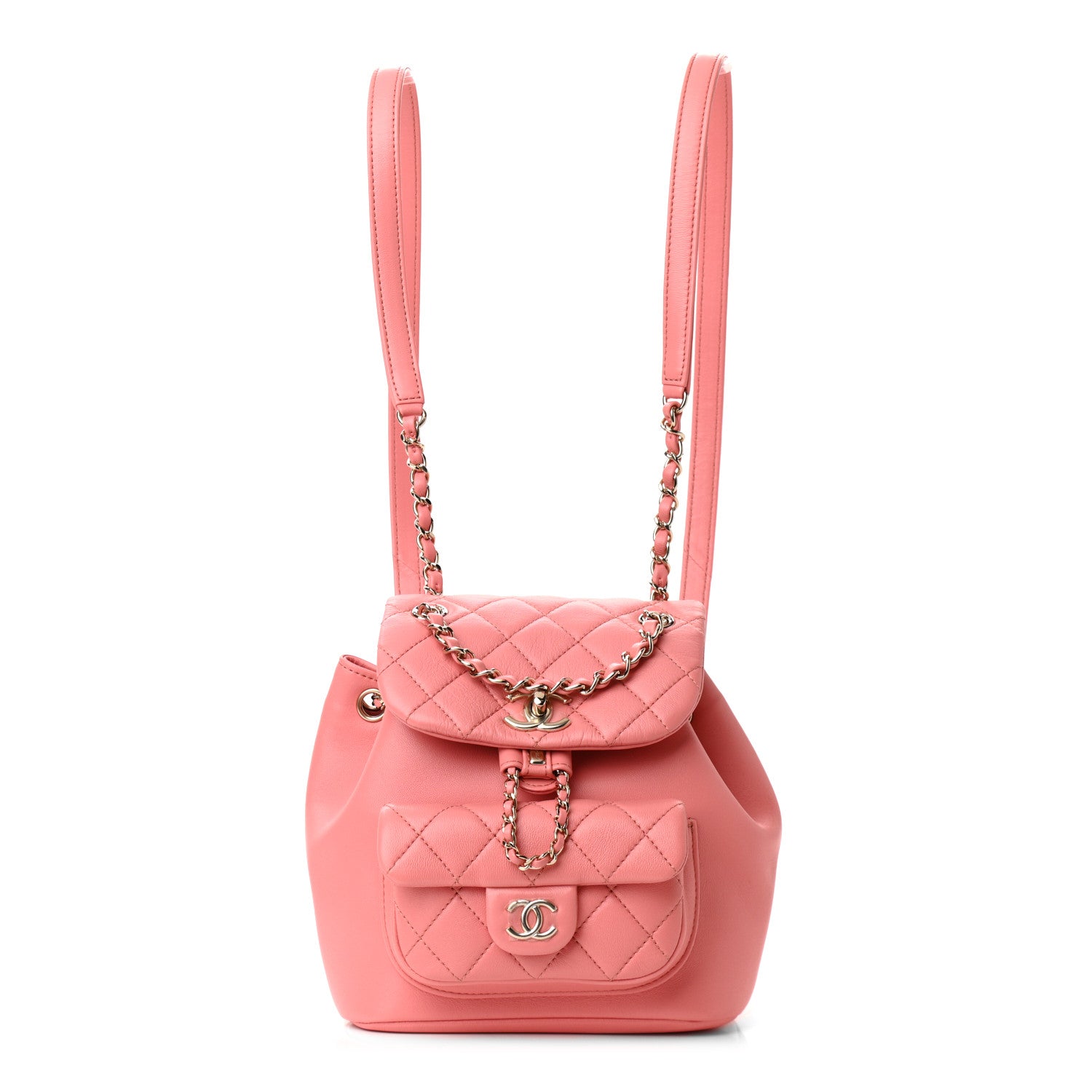 Chanel Lambskin Quilted Small Duma Drawstring Backpack Pink 1 of 10