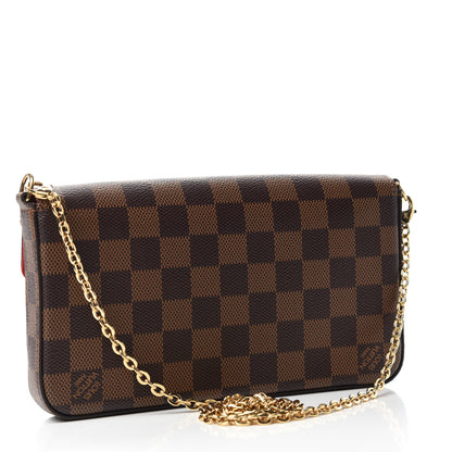 Louis Vuitton Damier Ebene Pochette Felicie Chain Wallet 4 of 11