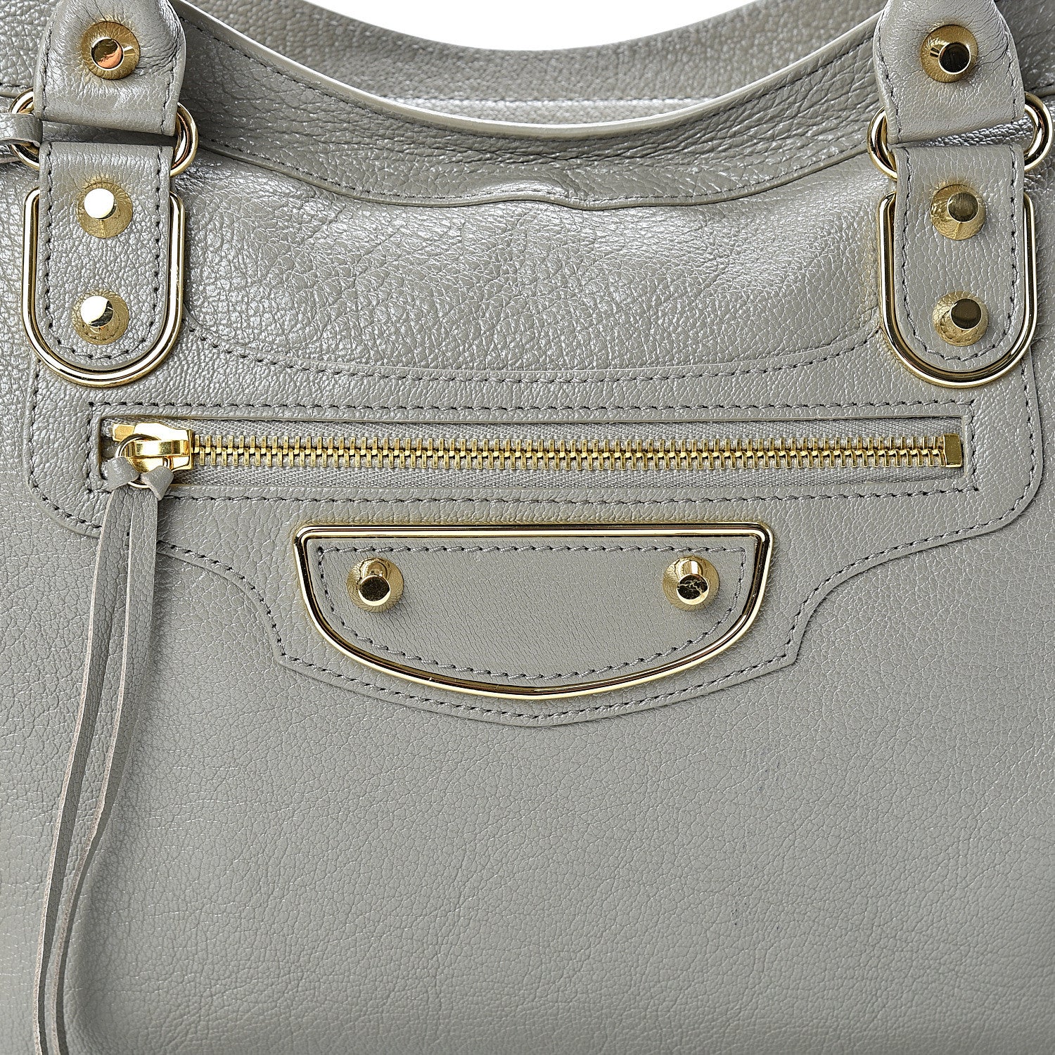 Balenciaga Chevre Gold Metallic Edge Hardware City Gris Taupe 7 of 10