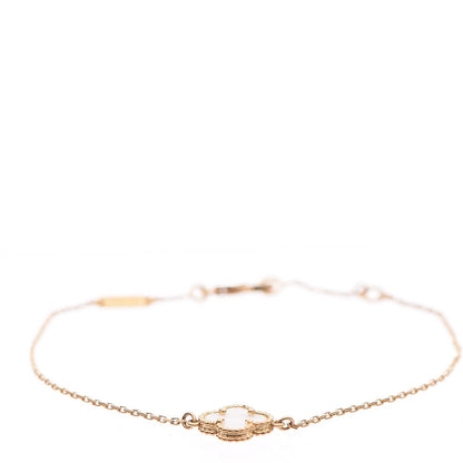 Van Cleef & Arpels 18K Yellow Gold Mother of Pearl Sweet Alhambra Bracelet 11 of 15