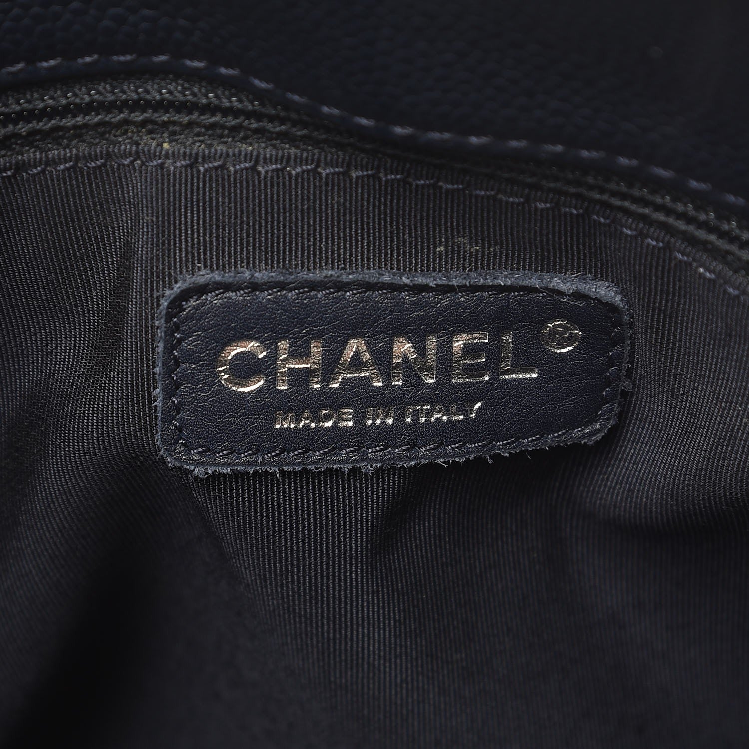 Chanel Caviar Quilted Grand Shopping Tote GST Navy Blue 6 of 11