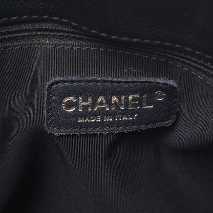 Chanel Caviar Quilted Grand Shopping Tote GST Navy Blue 6 of 11