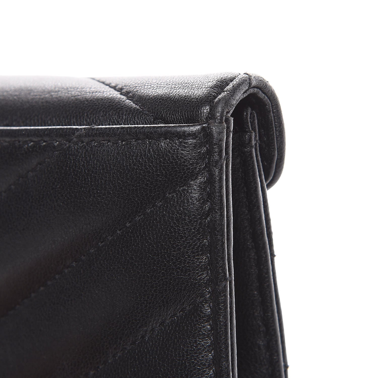 Saint Laurent Lambskin Y Quilted Monogram Small Loulou Envelope Wallet Black 12 of 14