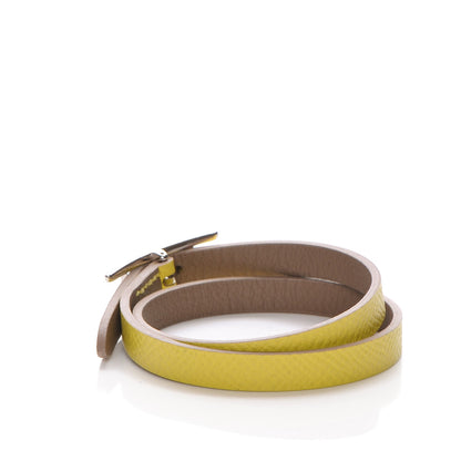 Hermes Epsom Behapi Double Tour Bracelet S Soufre Etoupe 3 of 6