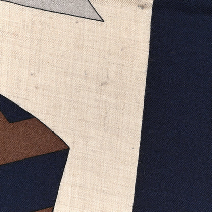 Hermes Cashmere Silk Cheval De Fete Shawl 140 Naturel Marine Moutarde 5 of 6