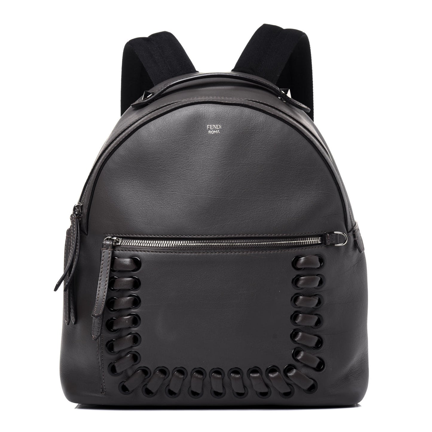 Vitello Dolce Lace Up Large Backpack Carbone