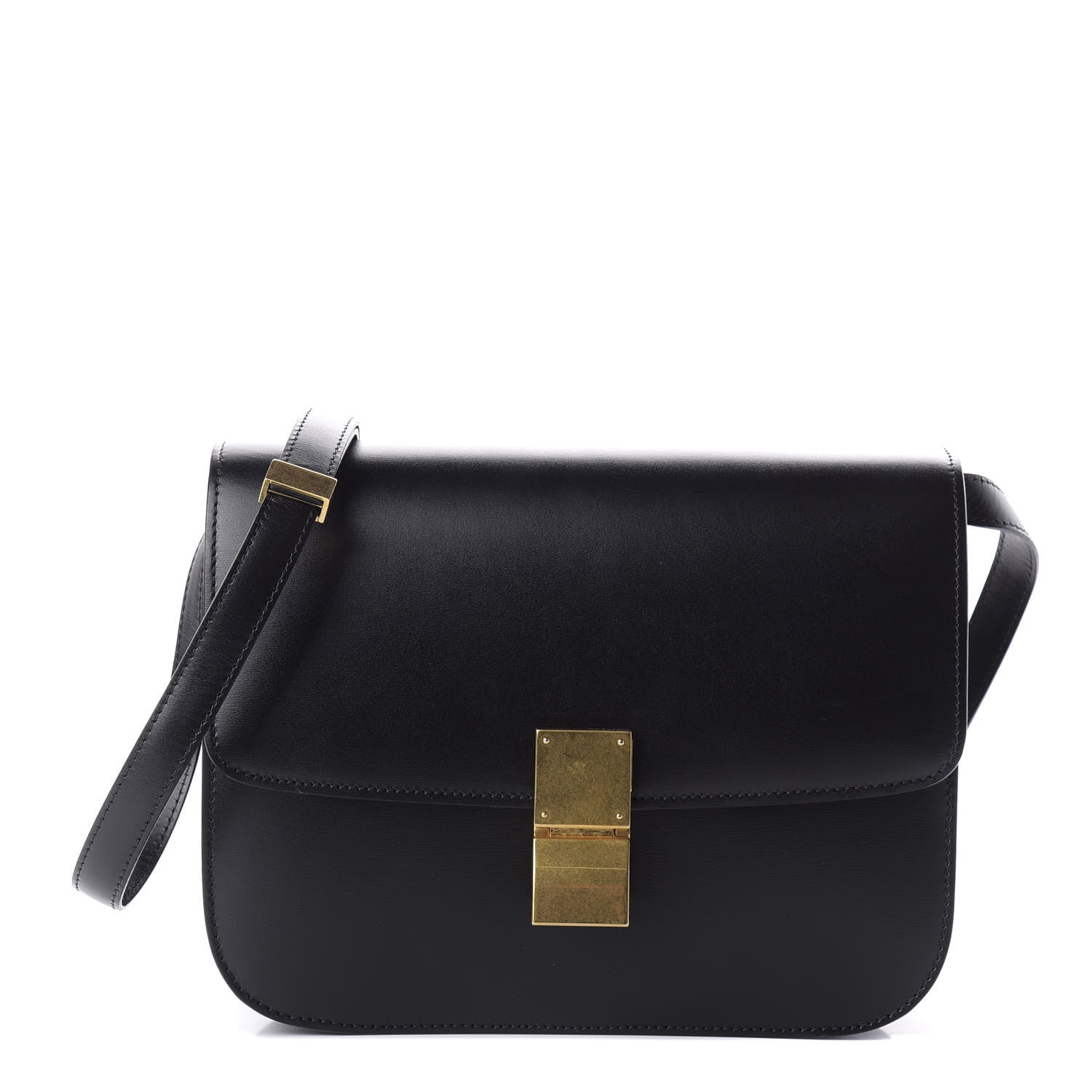 Celine Box Calfskin Medium Classic Box Flap Bag Black 1 of 8