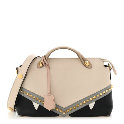 Fendi Vitello Dolce Monster Eyes Inlay Studded Medium By The Way Boston Bag Camelia Black Multicolor 1 of 12