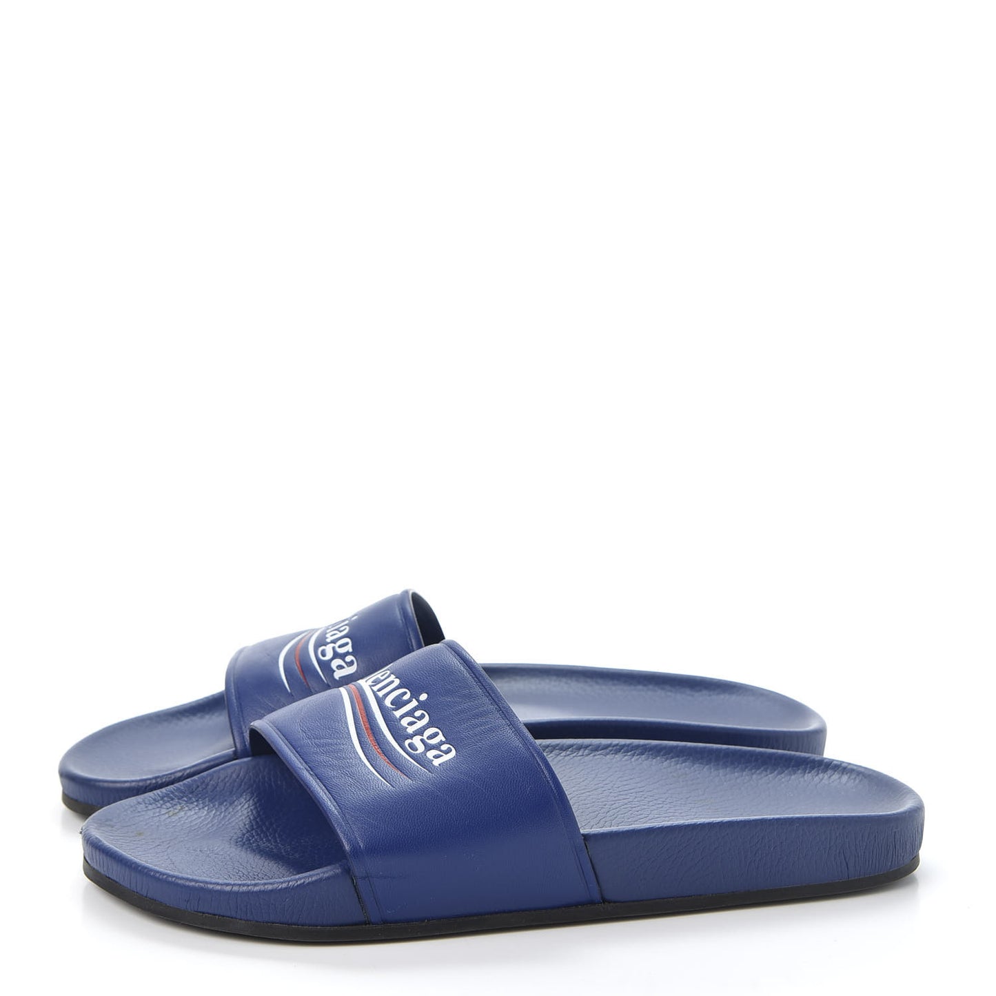 Nappa Political Campaign Logo Mens Pool Slide Sandals 41 Blue Ocean Blue White