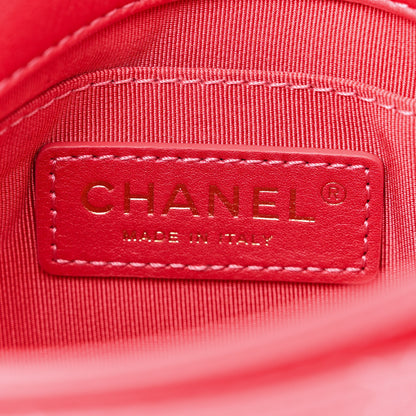 Chanel Metallic Calfskin Quilted Top Handle Flap Dark Pink 6 of 10