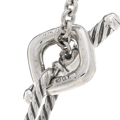 David Yurman Sterling Silver 18K Yellow Gold Cable Heart Figaro Necklace 4 of 4