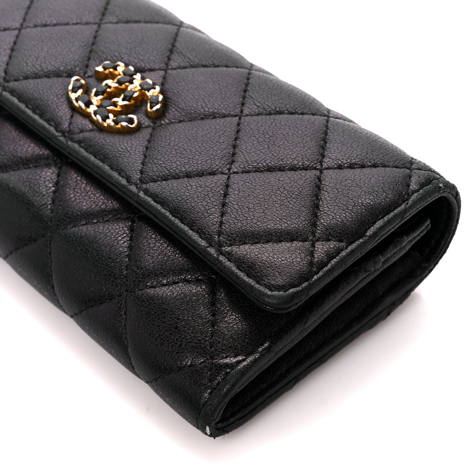Chanel Lambskin Quilted Medium Chanel 19 Flap Wallet Black 11 of 12