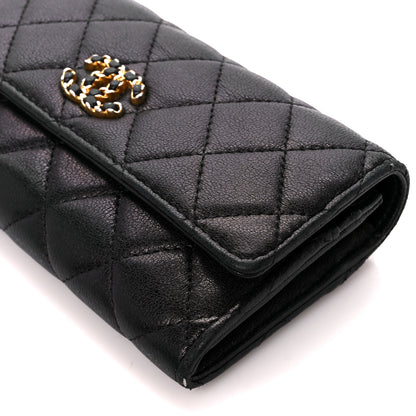 Chanel Lambskin Quilted Medium Chanel 19 Flap Wallet Black 11 of 12