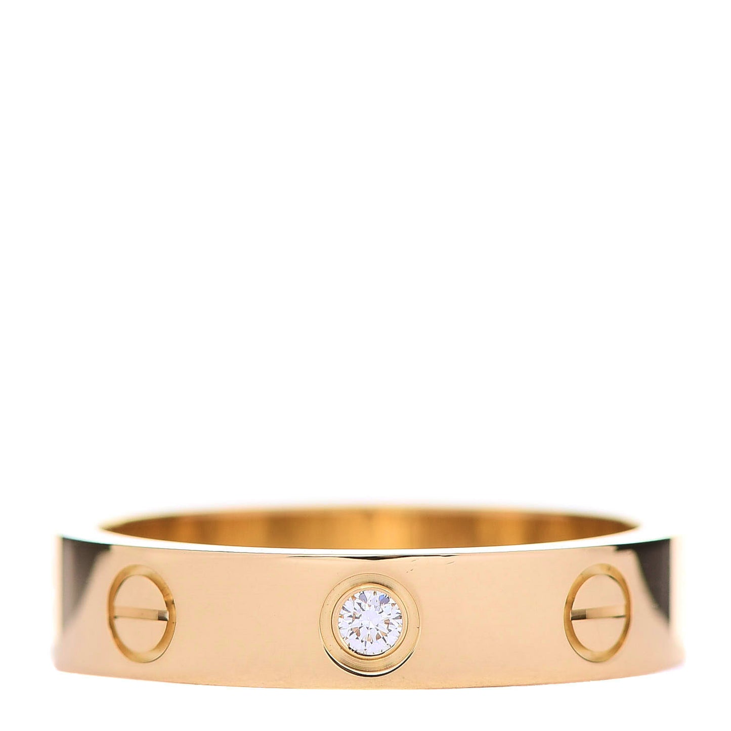 18K Yellow Gold Diamond 4mm LOVE Wedding Band Ring 51 5.75
