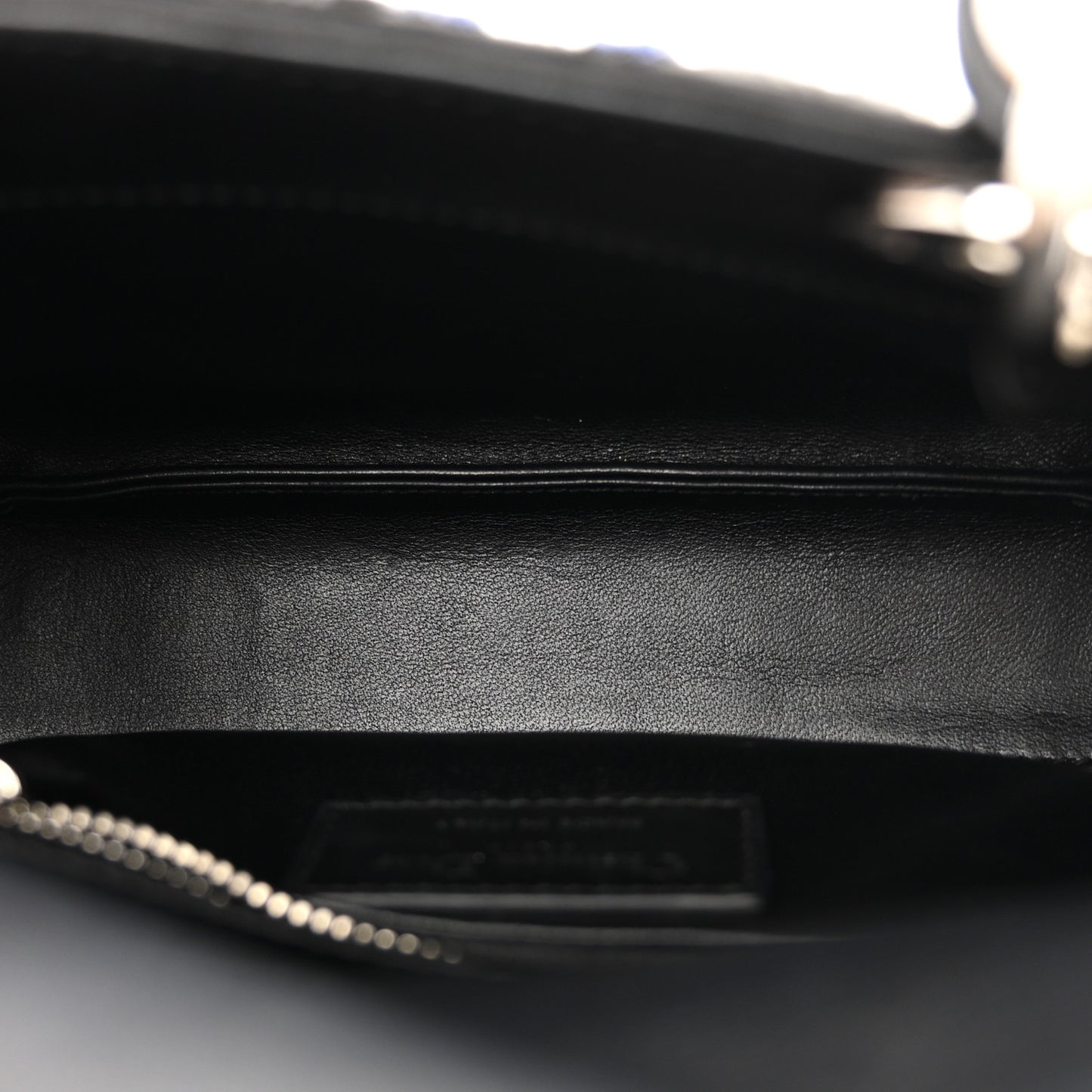Satin Lambskin Embroidered Beaded Mini Lady Dior Black Multicolor